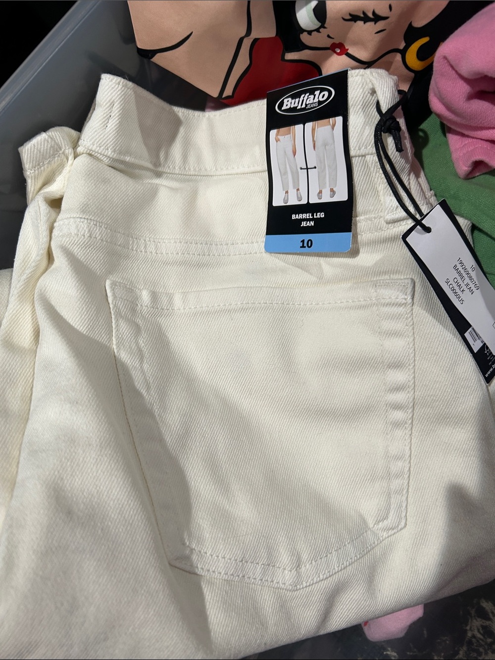 women’s size 10 buffalo white barrel pants